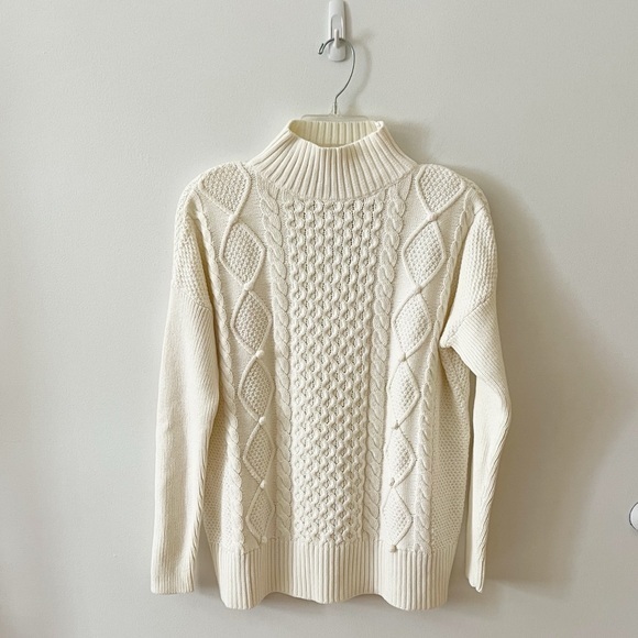 J. Crew Sweaters - J crew cable knit mockneck sweater